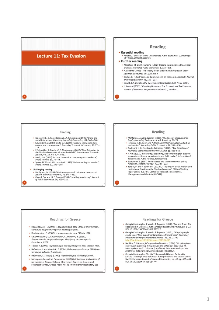 lecture 11 tax evasion