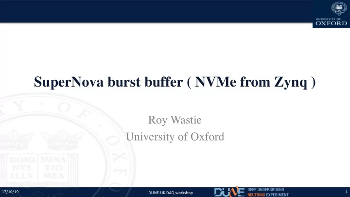 supernova burst buffer nvme from zynq