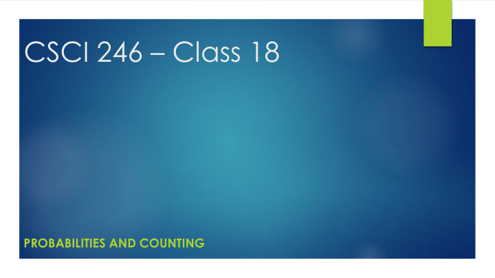 csci 246 class 18