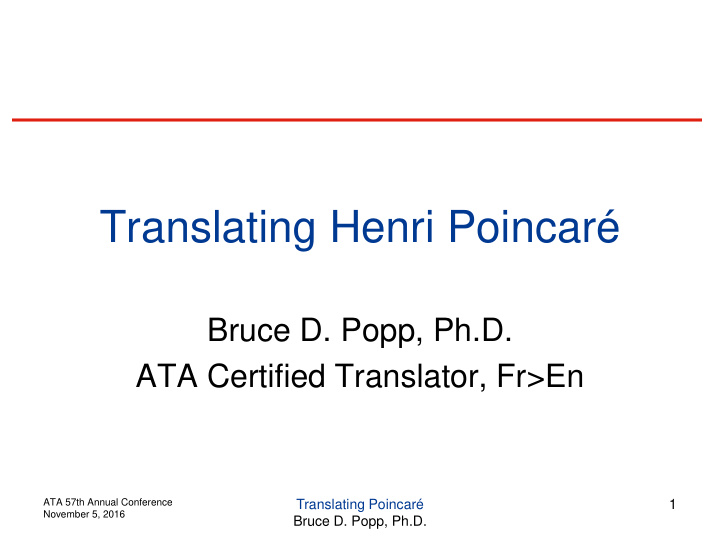 translating henri poincar