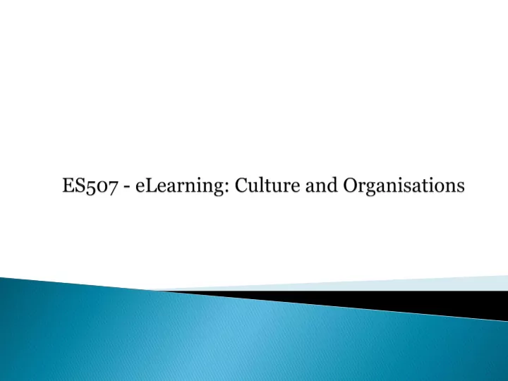 further thoughts how does e learning relate to