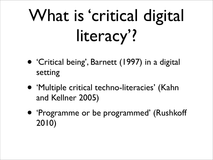 what is critical digital literacy