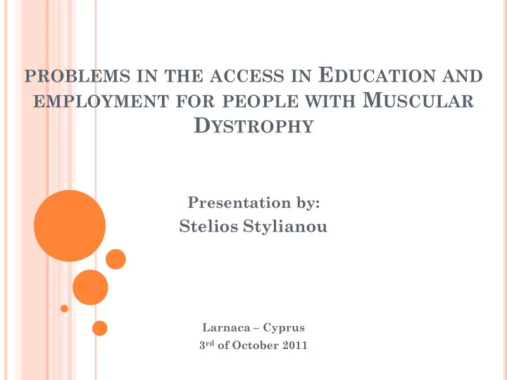 problems in the access in e ducation and employment for
