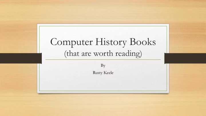 computer history books