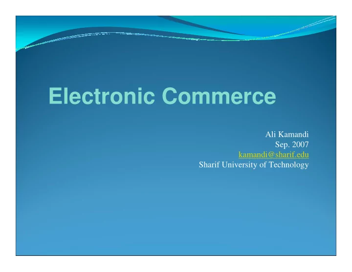 electronic commerce