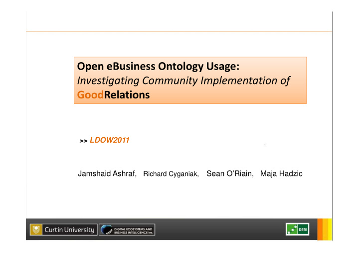 open ebusiness ontology usage investigating community