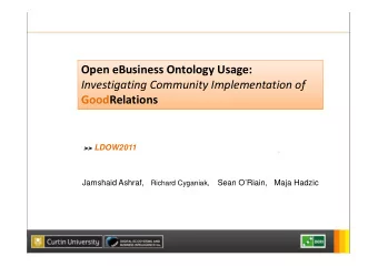 Open eBusiness Ontology Usage: Investigating Community Implementation of  GoodRelations &gt;&gt;