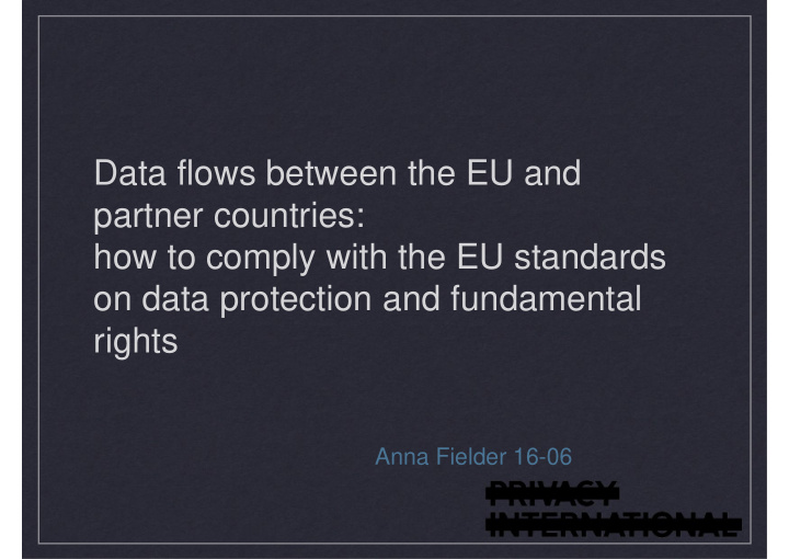 data flows between the eu and partner countries how to