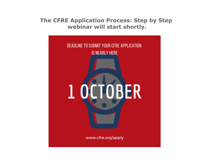 the cfre application process step by step webinar will