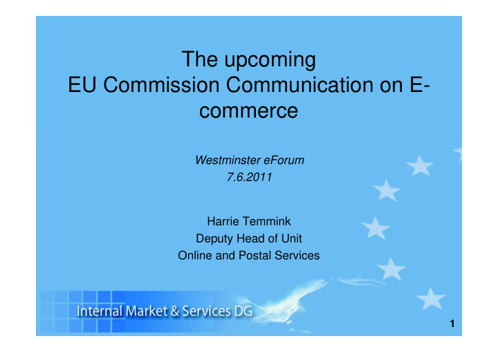 the upcoming the upcoming eu commission communication on
