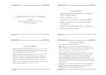 Plan for Today  Revelation Principle: formal justification for concentrating on