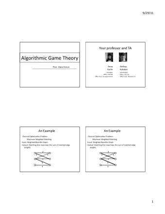 Algorithmic  Game  Theory    Anna      Andrey