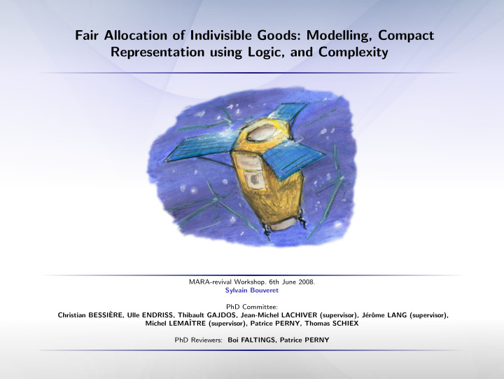 fair allocation of indivisible goods modelling compact