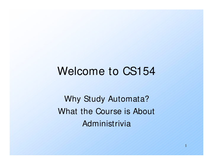 welcome to cs154