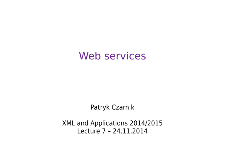 web services