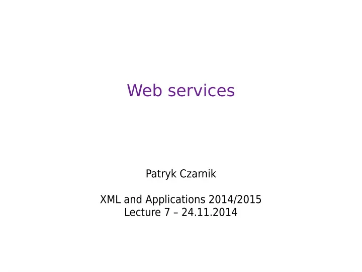web services
