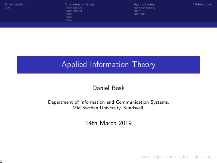 applied information theory
