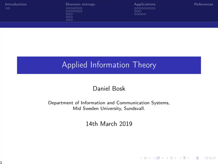 applied information theory