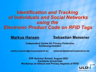 Identification and Tracking  of Individuals and Social Networks  using the  Electronic Product Code