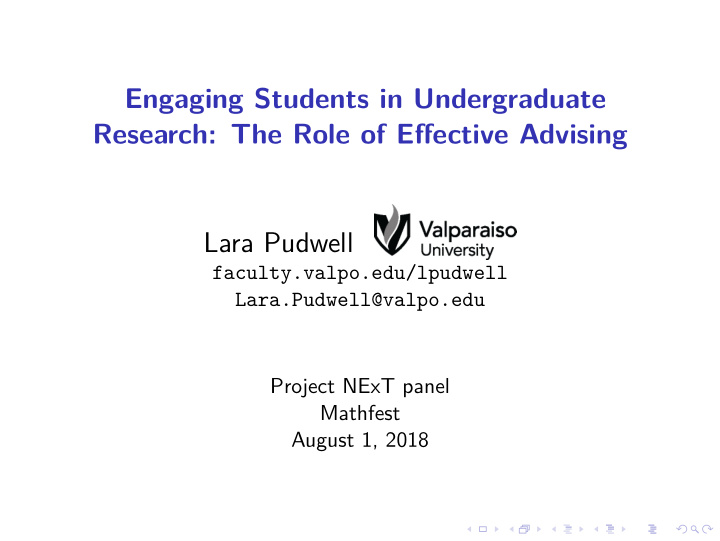 engaging students in undergraduate research the role of