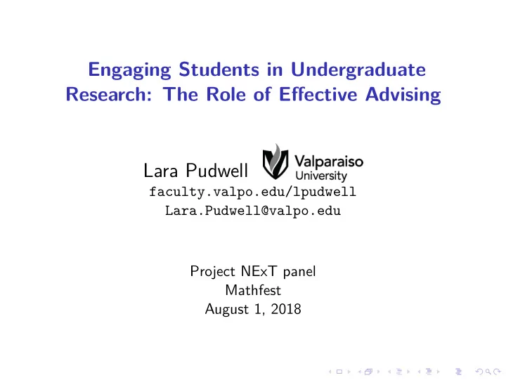 engaging students in undergraduate research the role of