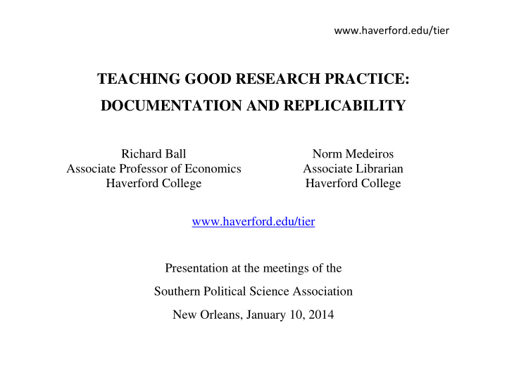 teaching good research practice documentation and