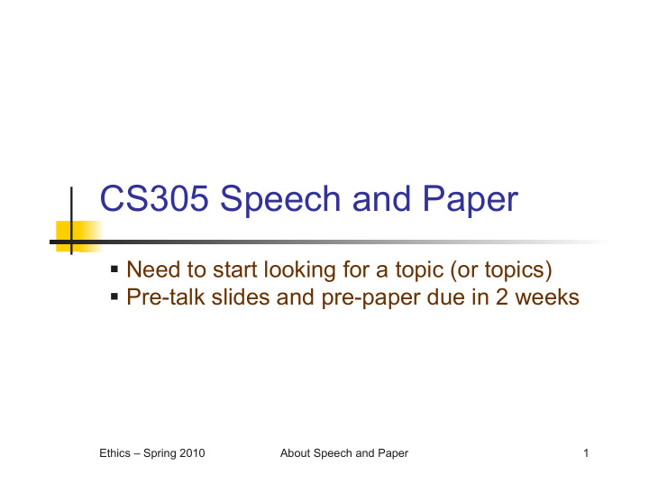 cs305 speech and paper