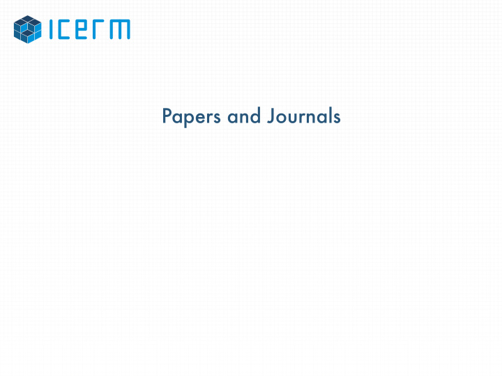 papers and journals