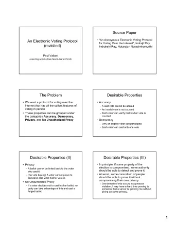 Source Paper   An Anonymous Electronic Voting Protocol  An Electronic Voting Protocol  for