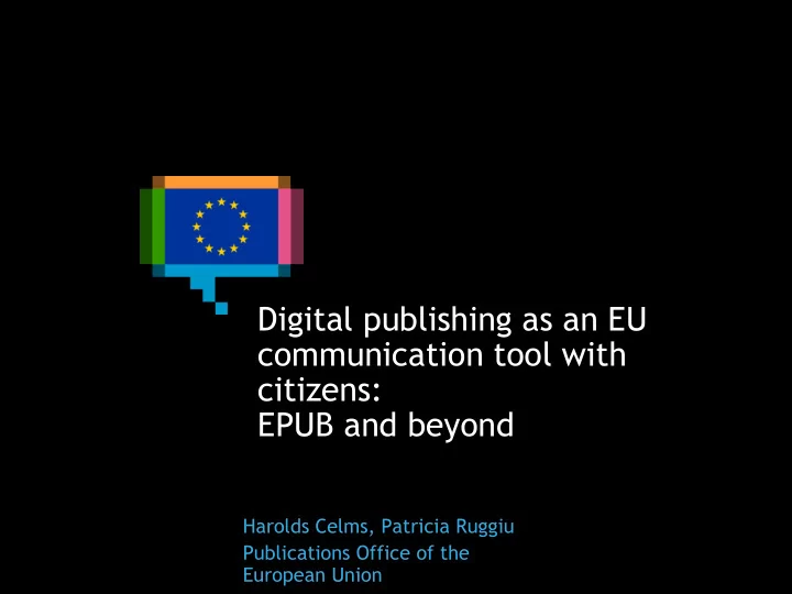 digital publishing as an eu communication tool with