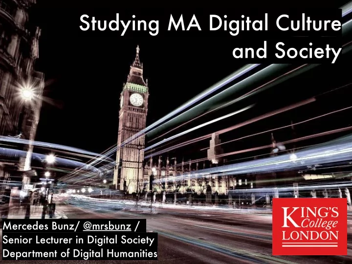 studying ma digital culture and society