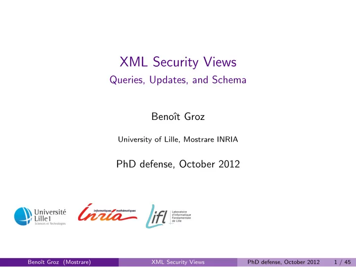 xml security views