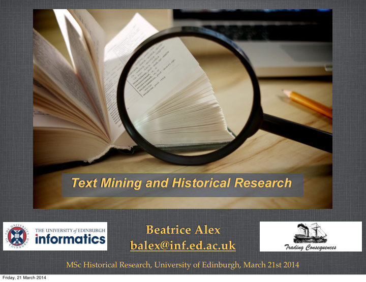 text mining and historical research