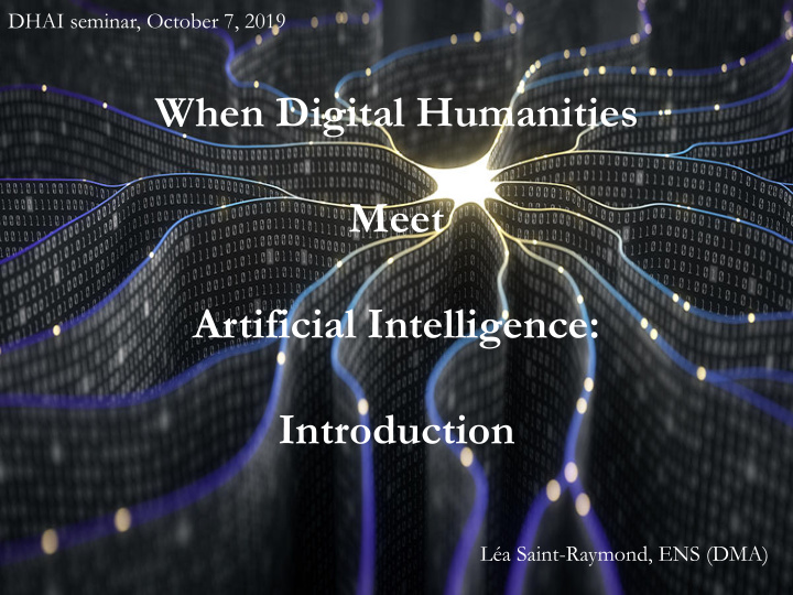 when digital humanities meet artificial intelligence