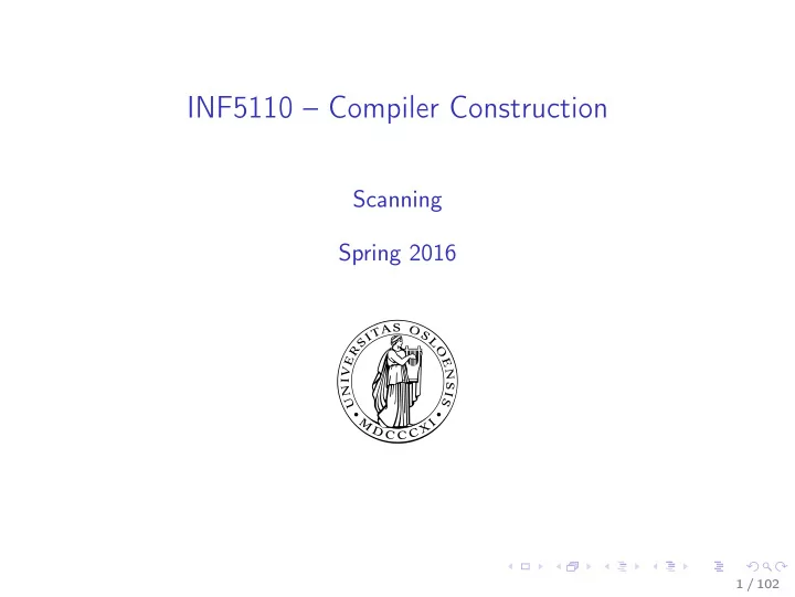 inf5110 compiler construction