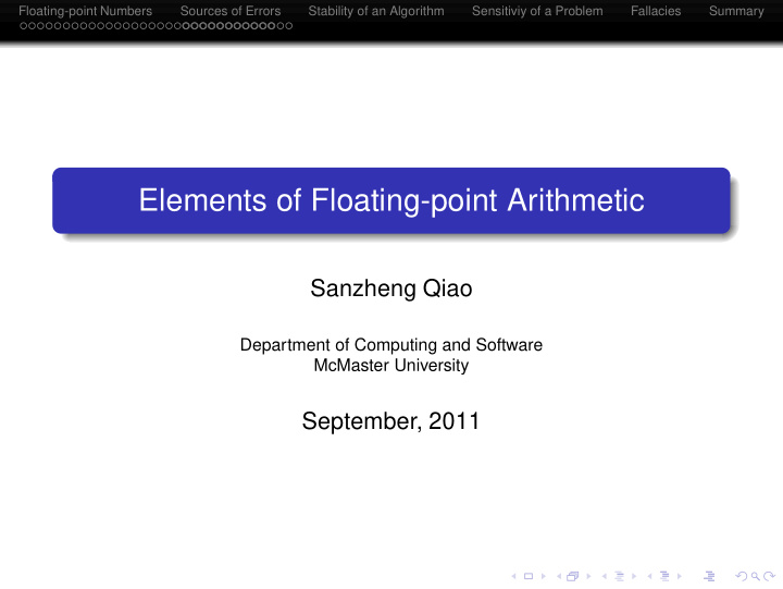 elements of floating point arithmetic