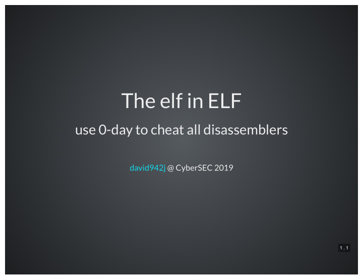 the elf in elf