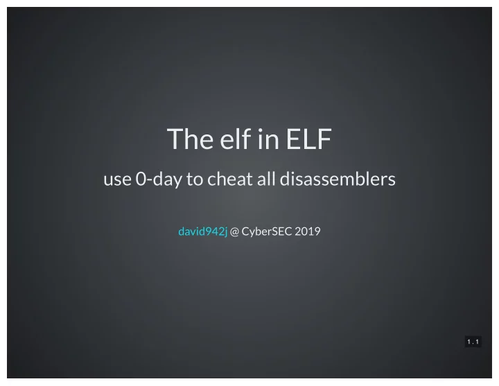 the elf in elf