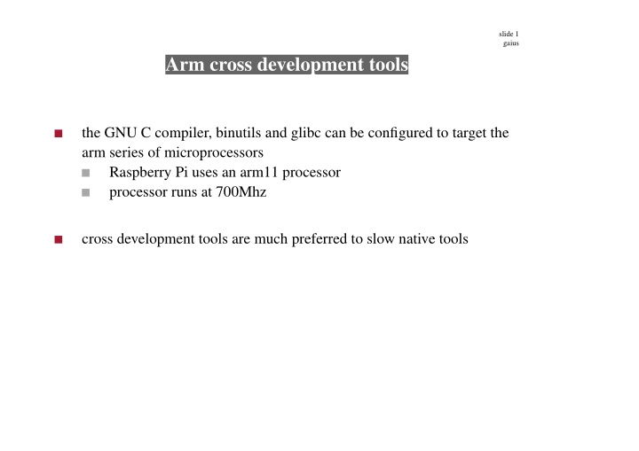 arm cross development tools