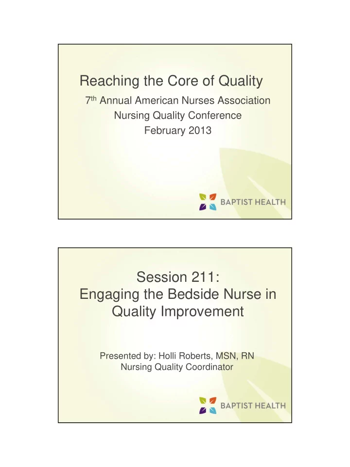 reaching the core of quality