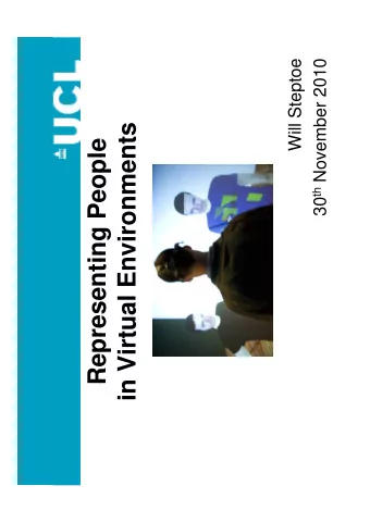 in Virtual Environments  Representing People  Representing People  Whats in this lecture?
