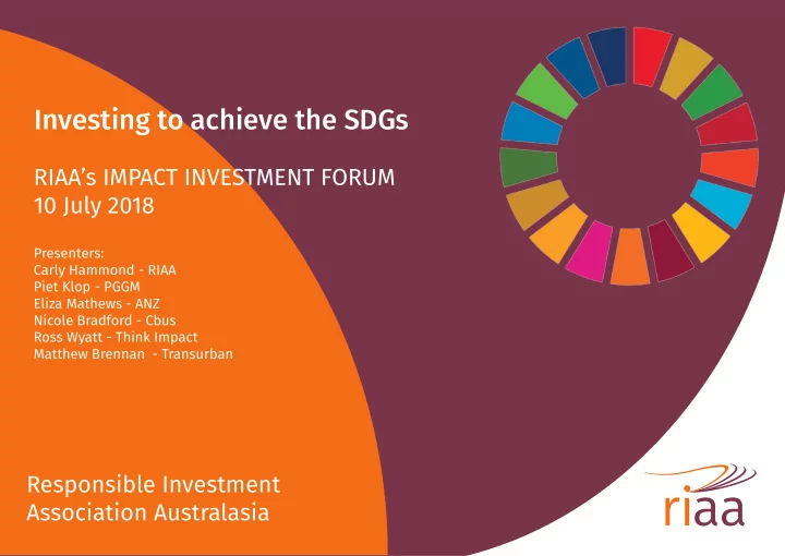 investing to achieve the sdgs