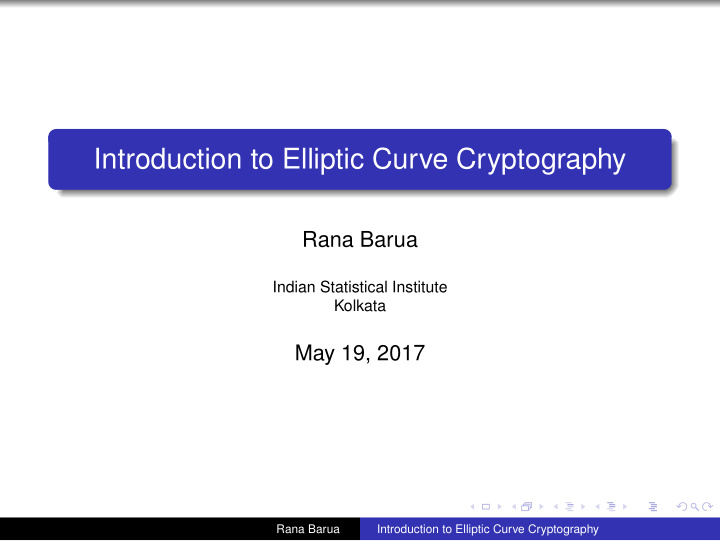 introduction to elliptic curve cryptography