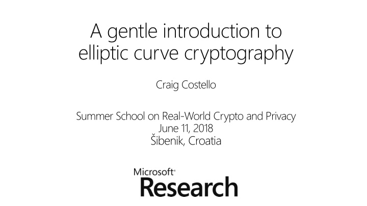 elliptic curve cryptography