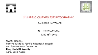 A Finite Field Example Over F p geometric pictures dont make sense.  Example Let E : y 2 = x 3