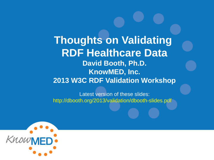 thoughts on validating rdf healthcare data