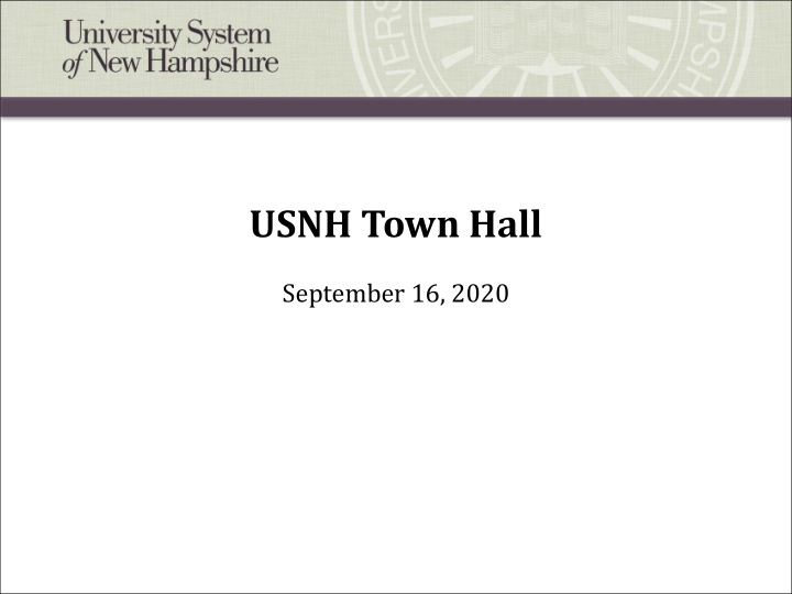 usnh town hall