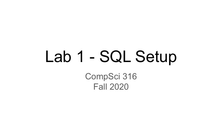 lab 1 sql setup
