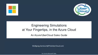 at Your Fingertips, in the Azure Cloud  An Azure/UberCloud Sales Guide