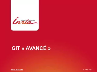 GIT  AVANC   DAVID PARSONS  20 JUIN 2017  1  THINGS TO KNOW  DAVID PARSONS - GIT  AVANC